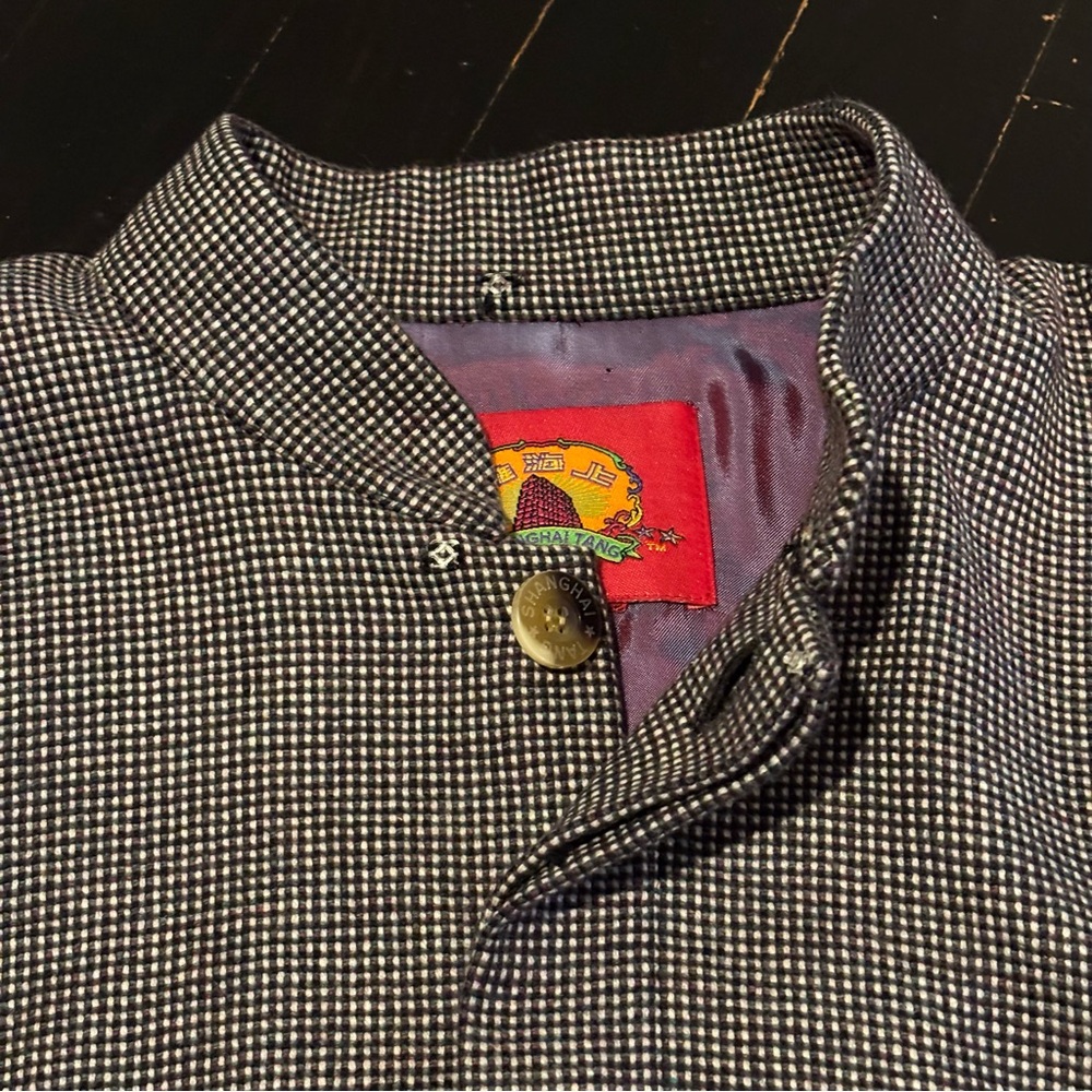 Shanghai Tang Wool Checkered Button Up Jacket - image 2